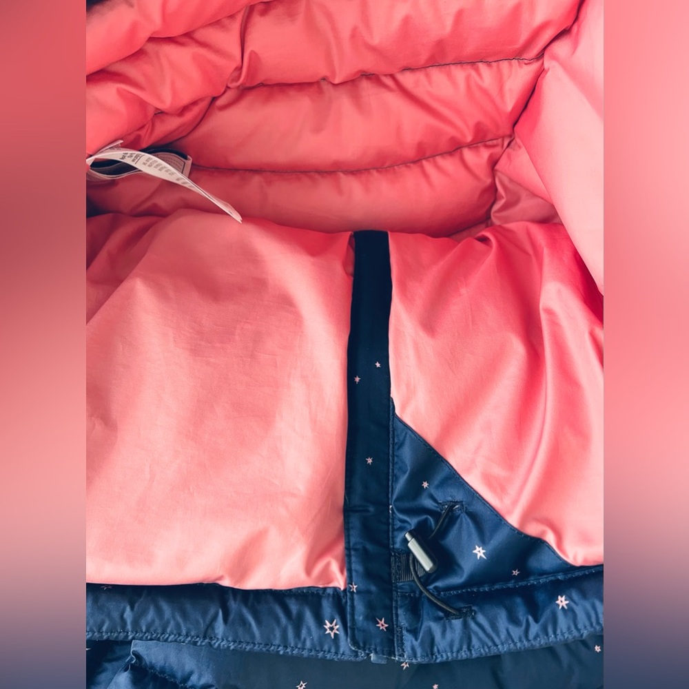 Patagonia Girls Down Jacket XXL 16-18 Great Conditions,navy w pink stars,Minty!! - Picture 12 of 12
